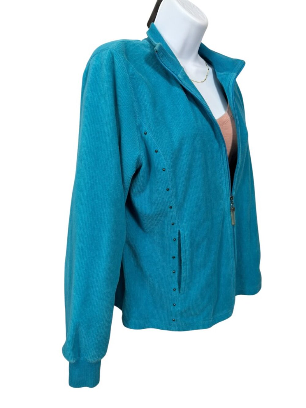 Koret Petite- Women's Medium Teal Zip-Up Activewear Jacket